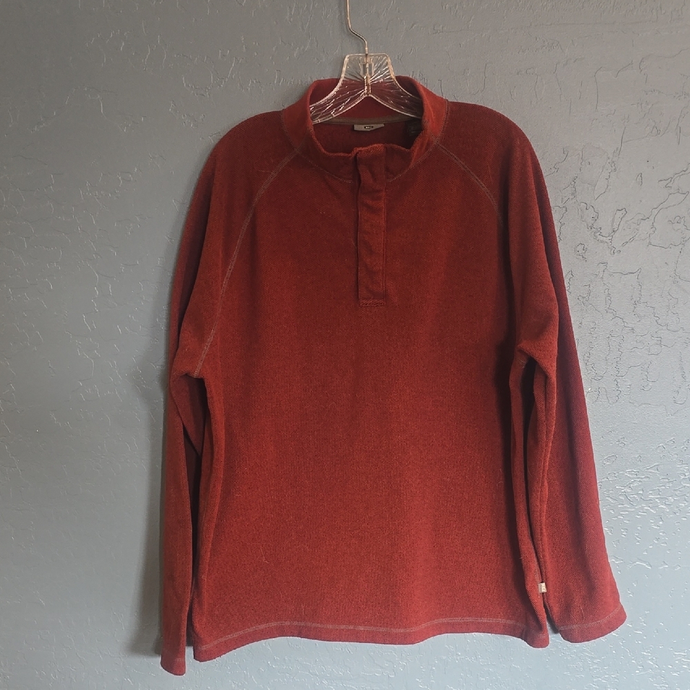 REI Red Button Down Pullover
